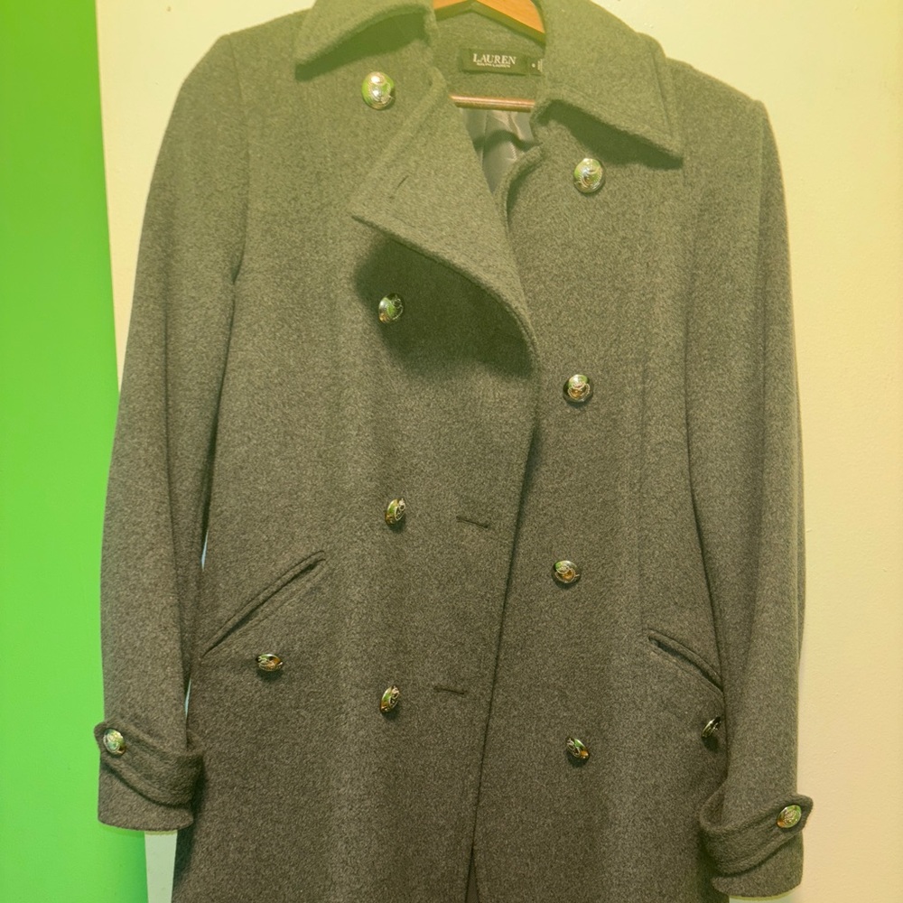Ralph Lauren women size 8  Double-Breasted gray  Pea Coat
